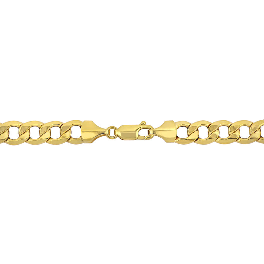 Amour Men's 20 Inch Curb Link Chain Necklace In 10k Yellow Gold (7 Mm) In Yellow