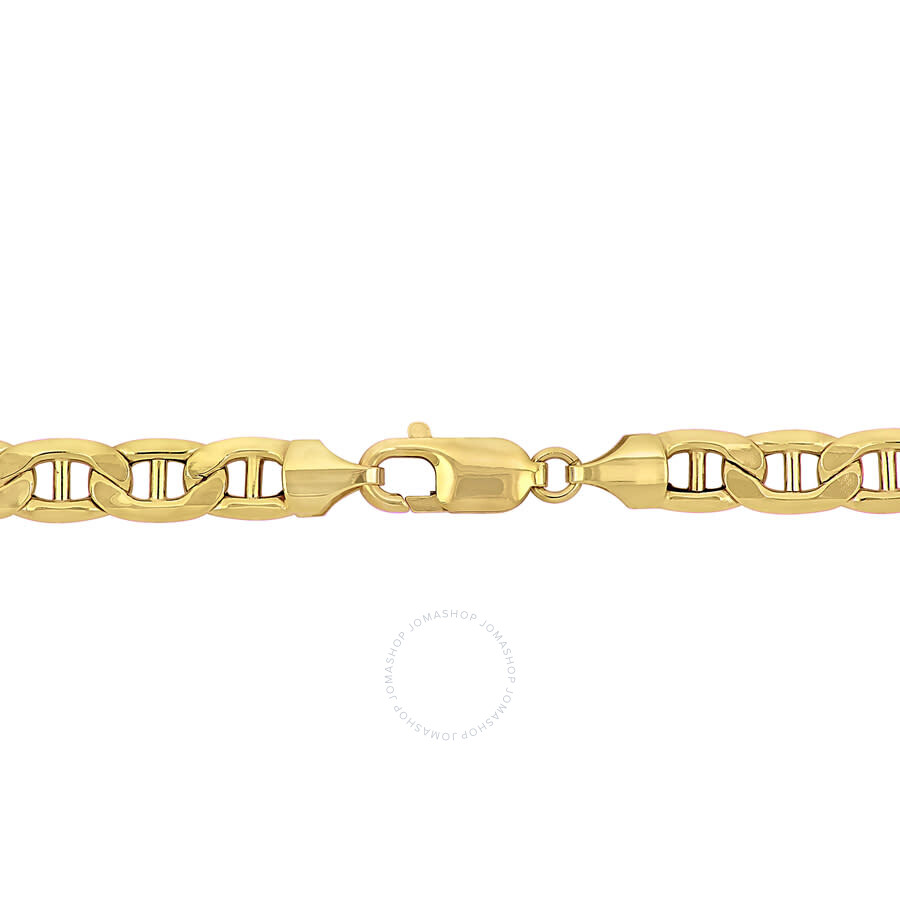 Amour Men's 20 Inch Mariner Link Chain Necklace In 10k Yellow Gold (7 Mm) In Yellow