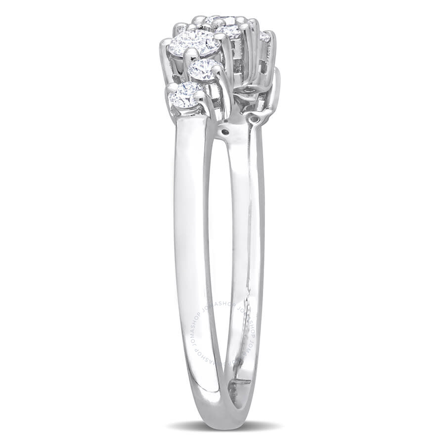 Amour 1/2 Ct Tw Diamond Semi-eternity Ring In Platinum In White