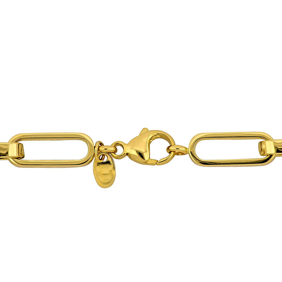 Amour 1/2 Ct Tgw Cubic Zirconia Paperclip Bracelet In 14k Yellow Gold -7.5 In In Yellow