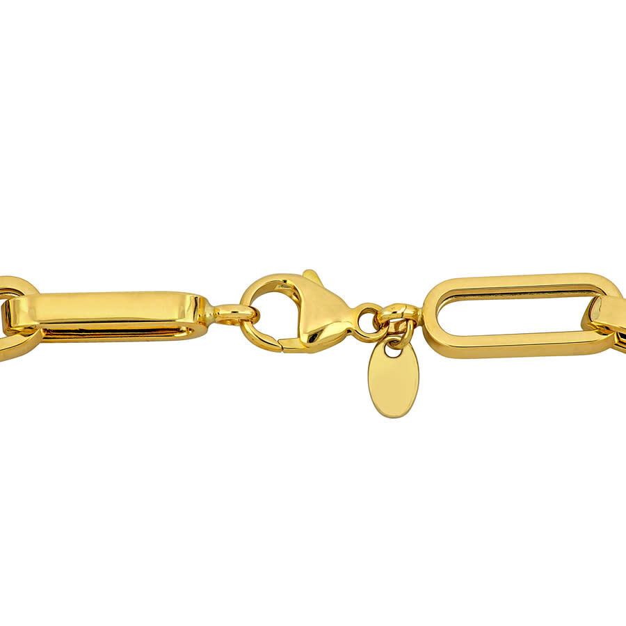 Amour 1/2 Ct Tgw Cubic Zirconia Paperclip Link Bracelet In 14k Two-tone Gold -7.5 In In Two Tone