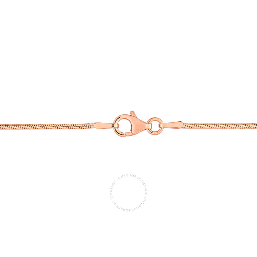 Shop Amour 1.2mm Snake Chain Necklace In Rose Plated Sterling Silver In Rose Gold-tone