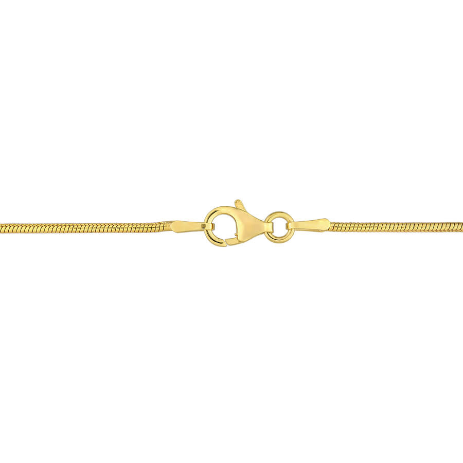 Shop Amour 1.2mm Snake Chain Necklace In Yellow Plated Sterling Silver