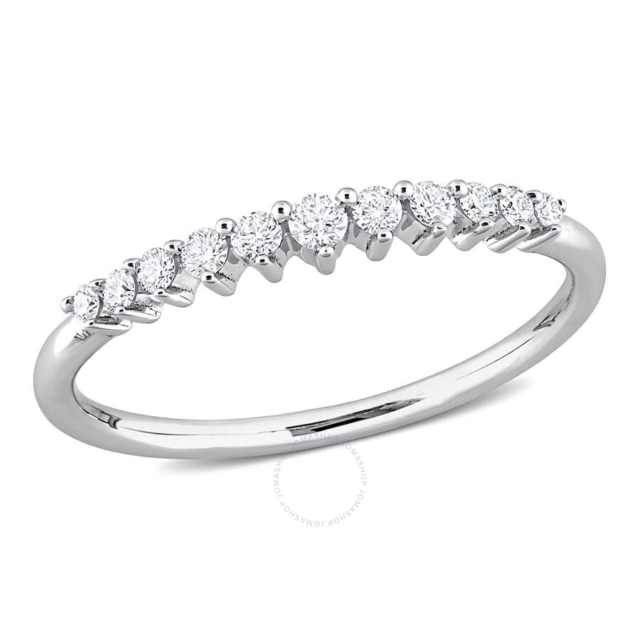 Amour 1/5 Ct Tdw Diamond Semi-eternity Ring In 14k White Gold In White