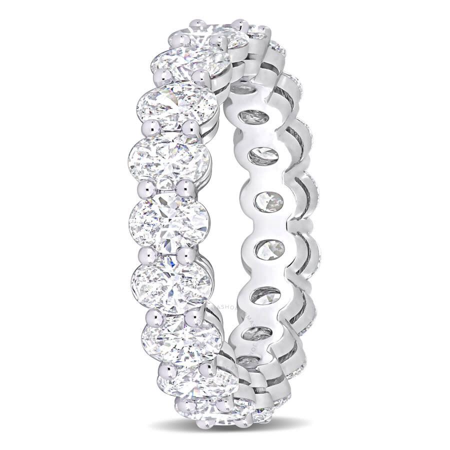 Amour 3 1/2 Ct Tdw Oval Diamond Eternity Ring In 14k White Gold In White