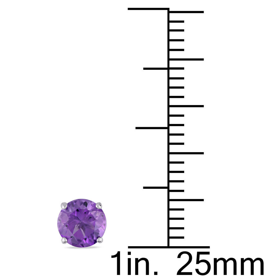 Amour Amethyst Stud Earrings In 14k White Gold In White