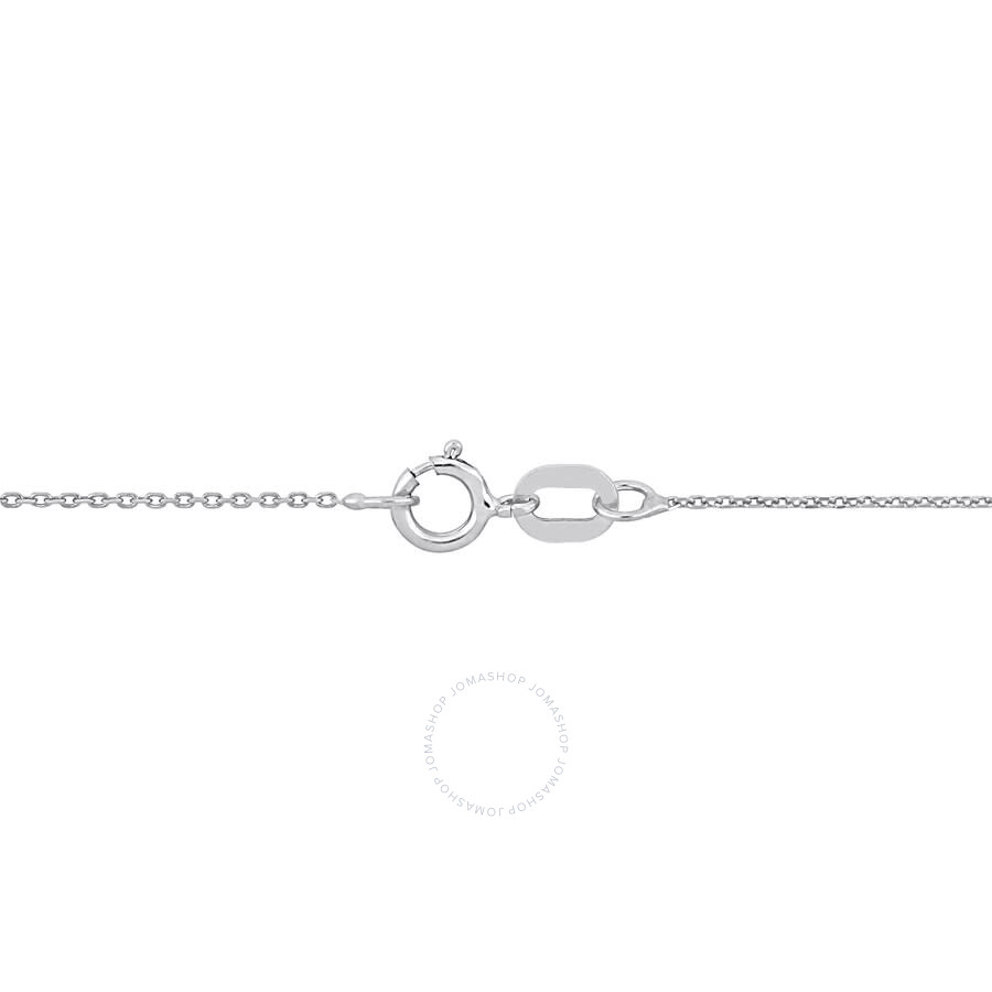 Amour 0.7mm Diamond-cut Cable Chain Necklace In 14k White Gold - 18 In In White