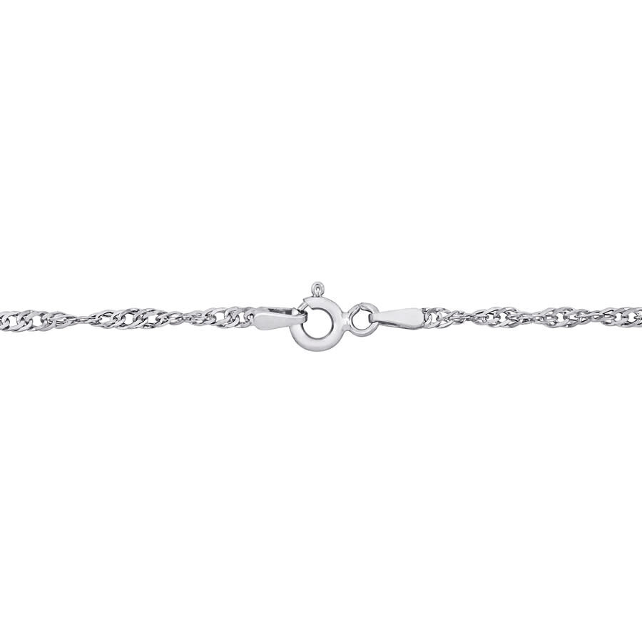Amour 1.9mm Diamond-cut Singapore Necklace In 14k White Gold - 16 In In White
