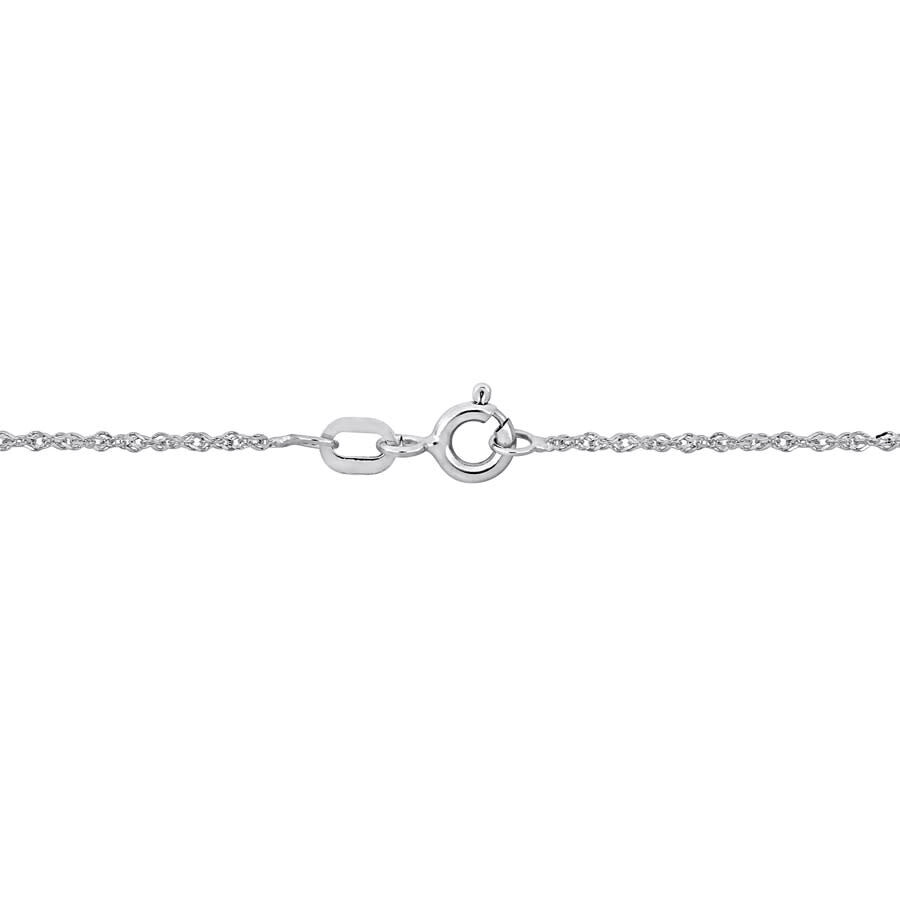 Amour 1.2mm Sparkling Singapore Necklace In 14k White Gold - 16 In In White