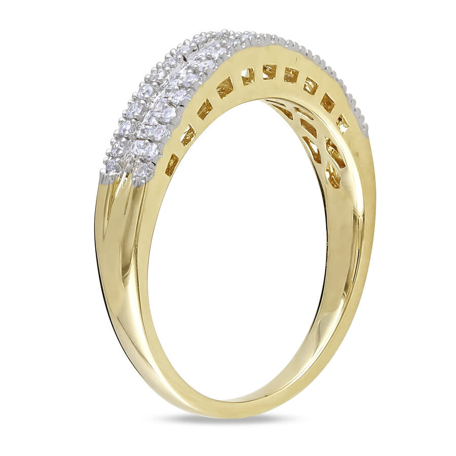 Amour 1/4 Ct Tw Baguette And Round Diamond Anniversary Band In 14k Yellow Gold In Yellow