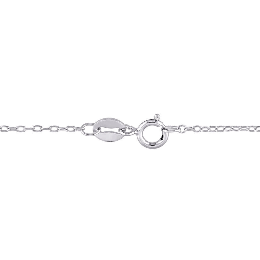Amour 1/5 Ct Tgw White Topaz And 8 - 8.5 Mm White Cultured Freshwater Pearl Drop Pendant With Chain In White