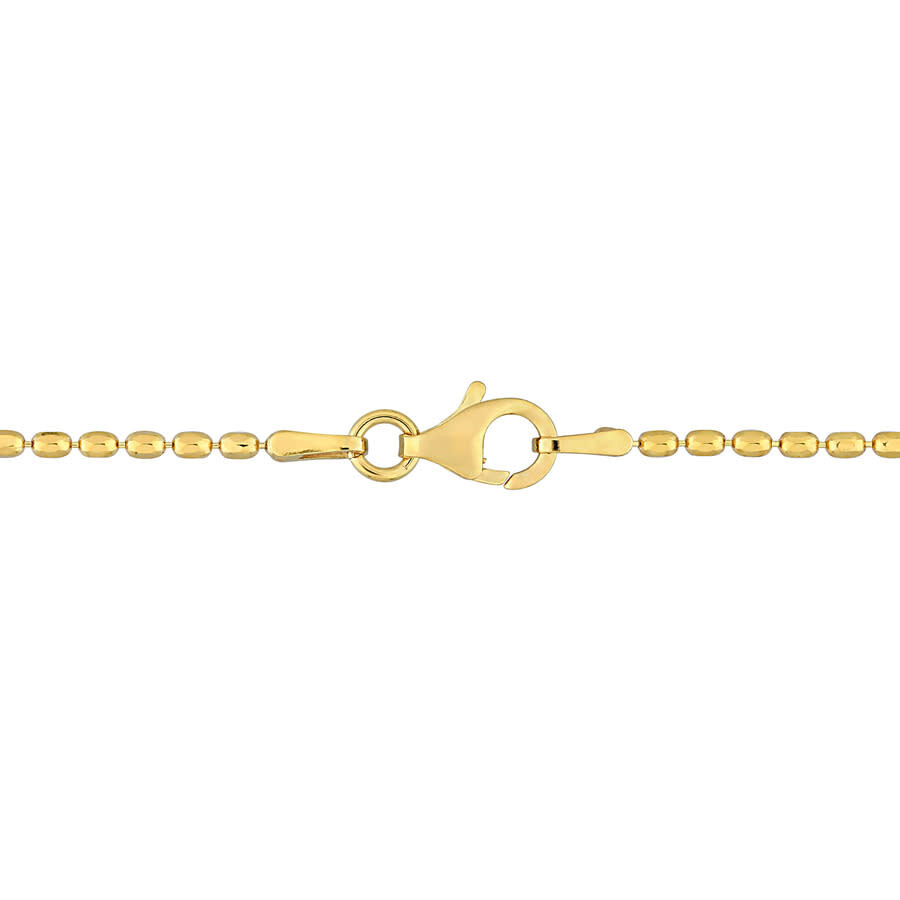 Amour Oval Ball Chain Necklace In Yellow Plated Sterling Silver In Yellow