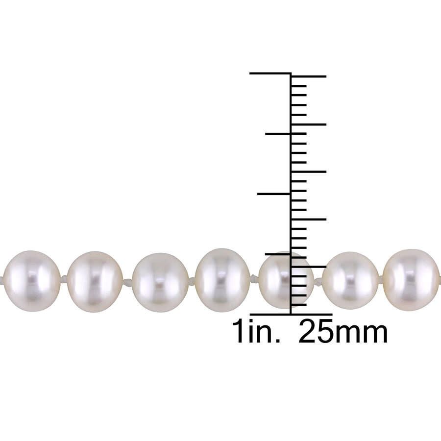 Amour 7 - 7.5 Mm Cultured Freshwater Pearl 16in Strand With Sterling Silver Clasp In White