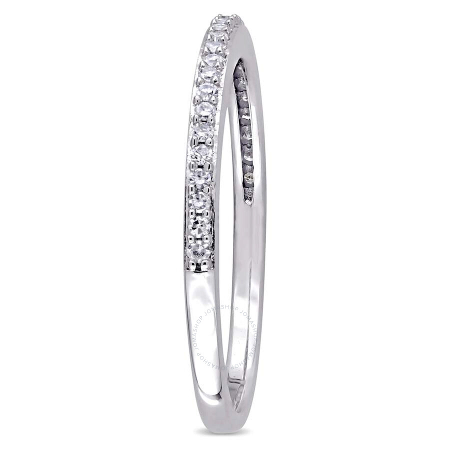 Amour 1/8 Ct Tw Diamond Semi-eternity Anniversary Band In 14k White Gold In Gold / Gold Tone / White