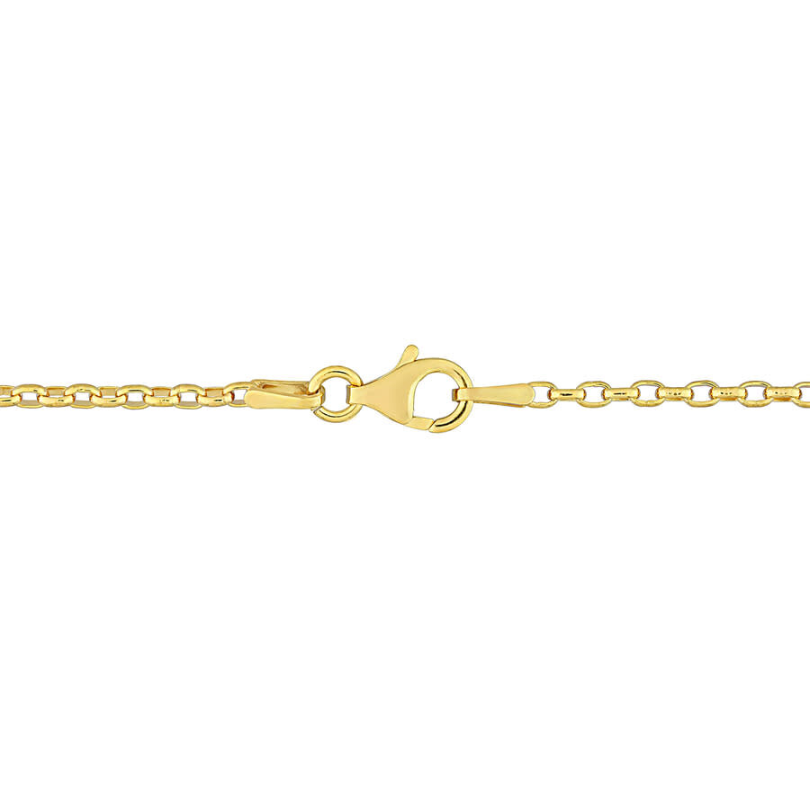 Amour Rolo Chain Necklace In Yellow Plated Sterling Silver In Yellow