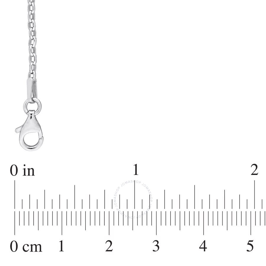 Amour Rolo Chain Necklace In Sterling Silver In White