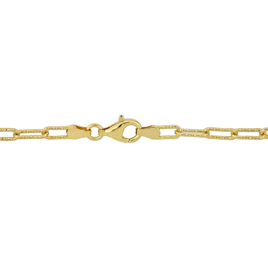 Amour 3.5mm Fancy Paperclip Chain Necklace In Yellow Plated Sterling Silver In Yellow