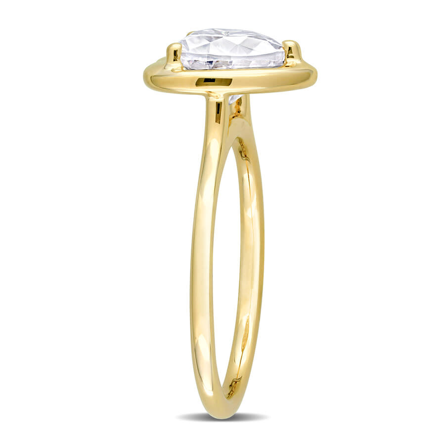 Shop Amour 2 Ct Dew Heart-shaped Created Moissanite Engagement Ring In 10k Yellow Gold