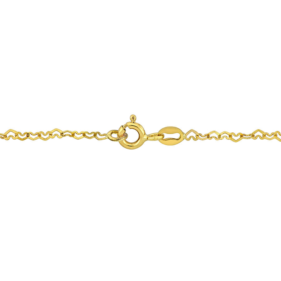 Amour 2mm Heart Link Anklet In 14k Gold - 9 In. In Yellow