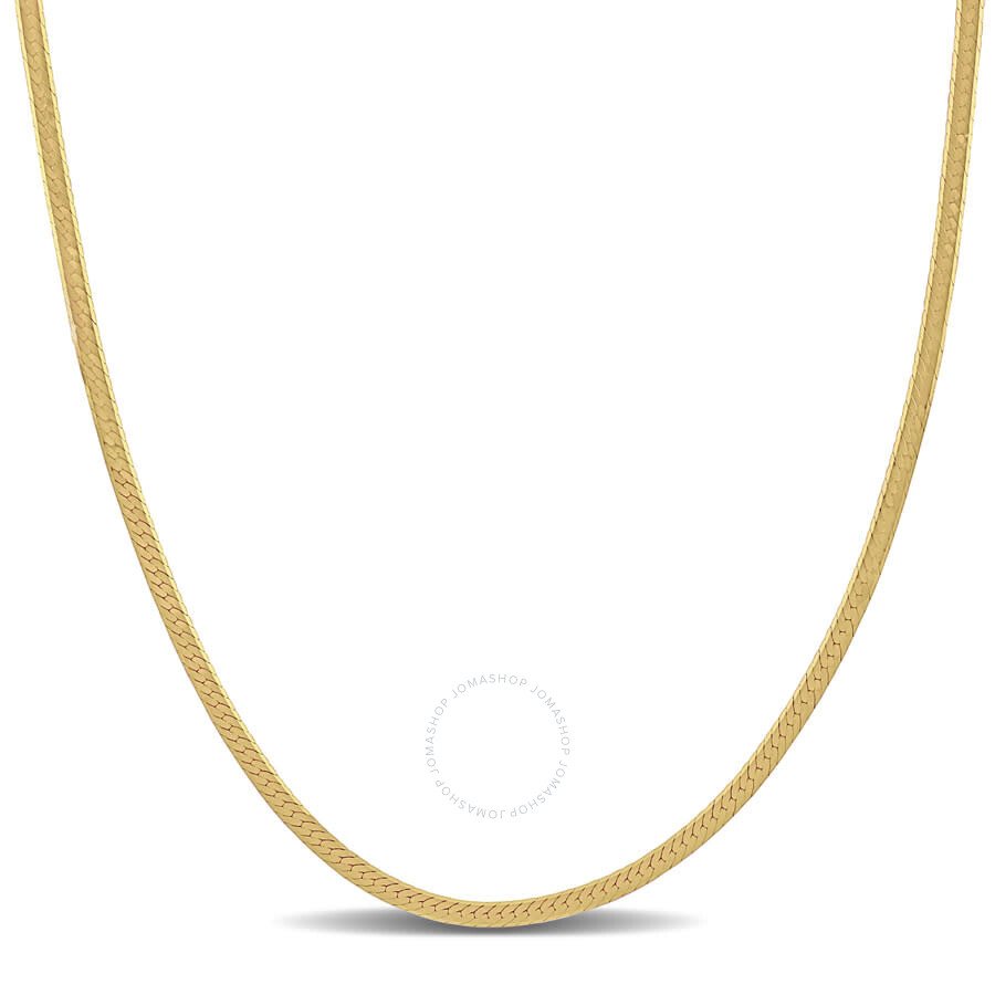 Amour 2mm Herringbone Chain Necklace In 10k Yellow Gold In Yellow