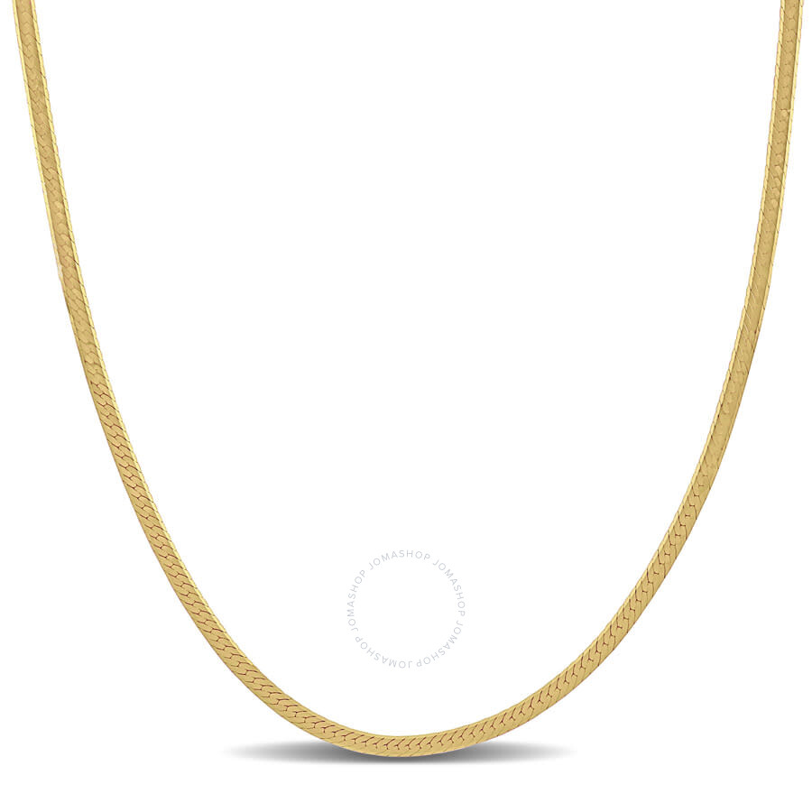 Shop Amour 2mm Herringbone Chain Necklace In 10k Yellow Gold