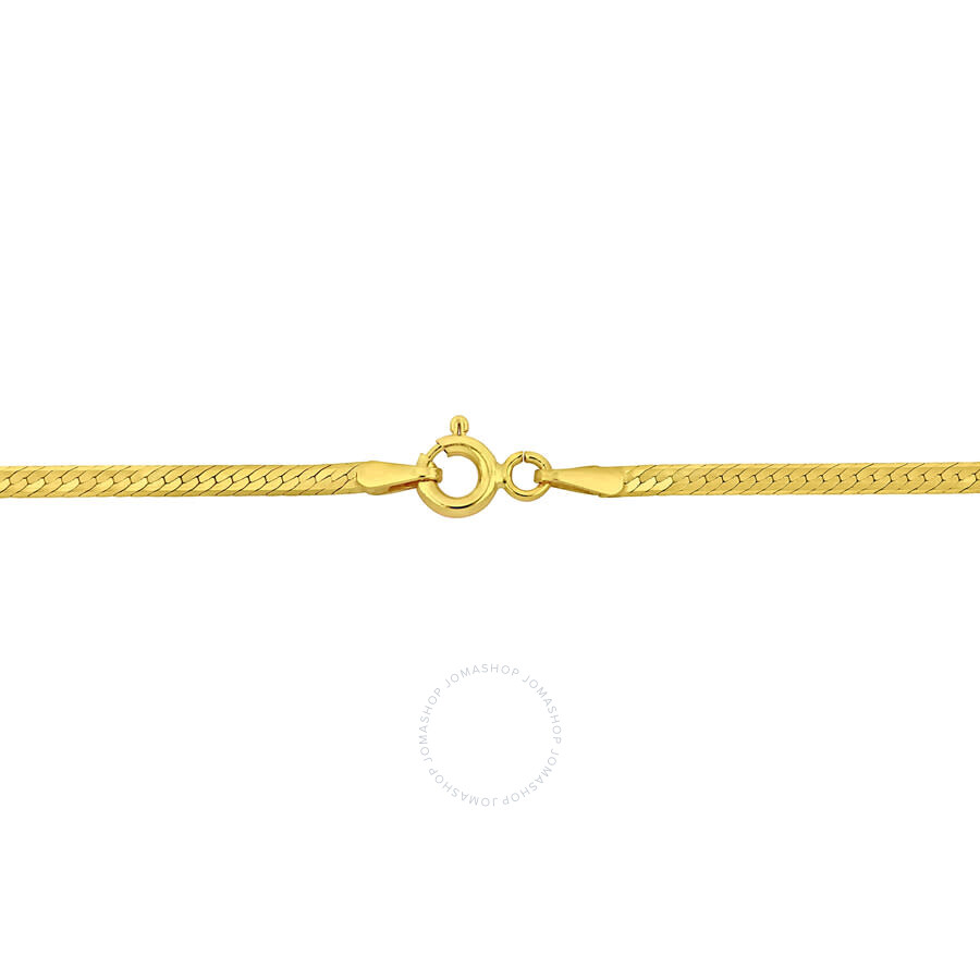 Shop Amour 2mm Herringbone Chain Necklace In 10k Yellow Gold