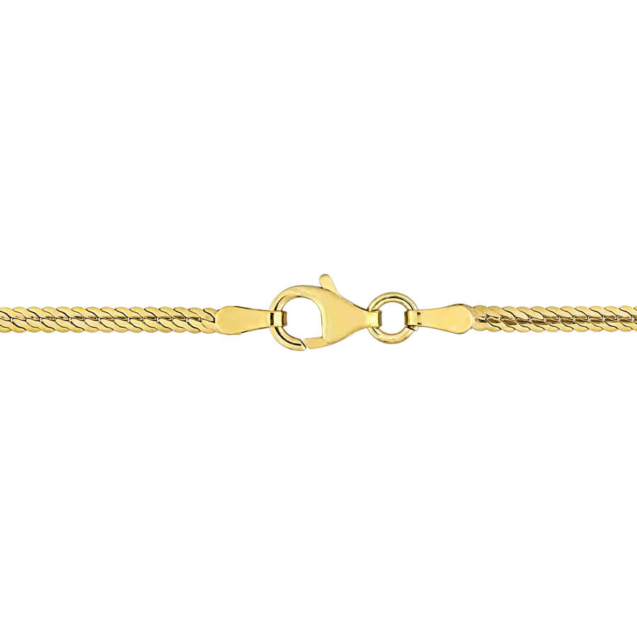 Amour 2mm Herringbone Chain Necklace In Yellow Plated Sterling Silver In Yellow