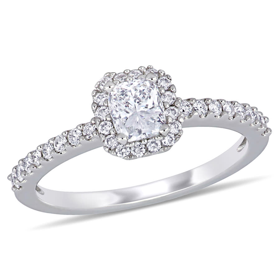 Amour 3/4 CT TW Diamond Halo Engagement Ring In 14K White Gold ...