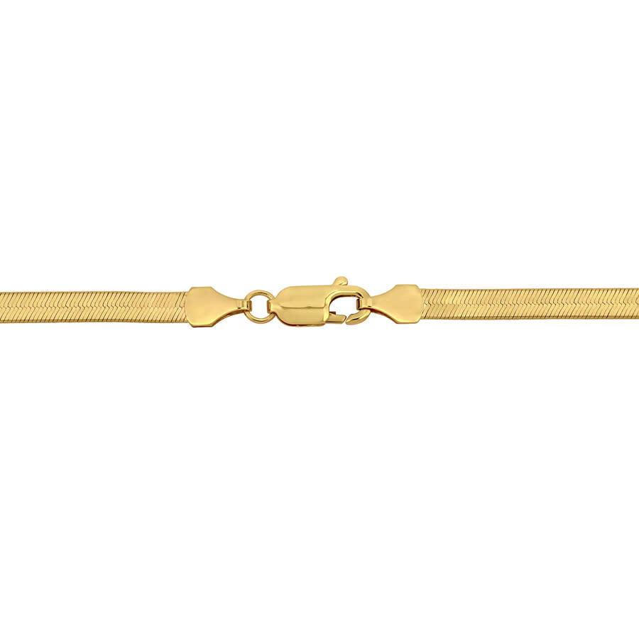 Amour 3.5mm Flex Herringbone Chain Necklace In 10k Yellow Gold In Yellow