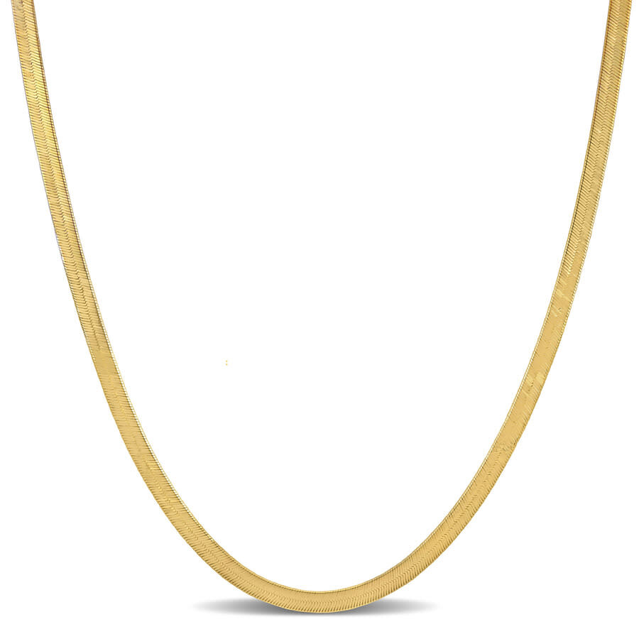Amour 3.5mm Flex Herringbone Chain Necklace In 10k Yellow Gold In Yellow