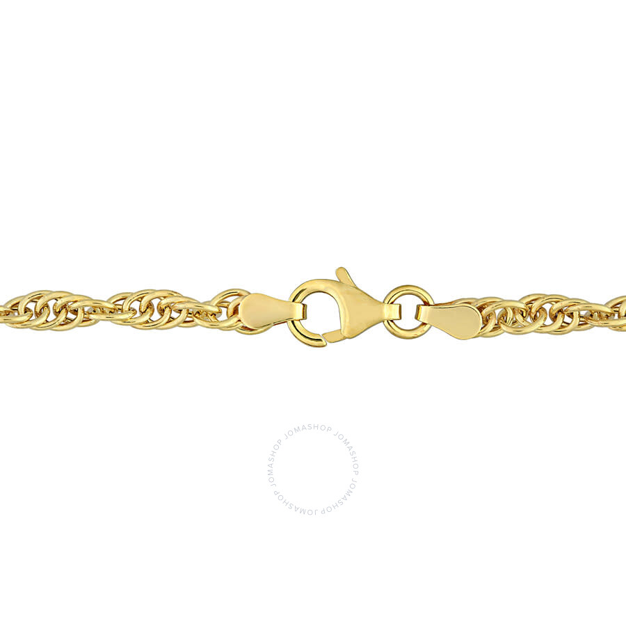 Amour 3.7mm Singapore Chain Necklace In Yellow Plated Sterling Silver In Yellow