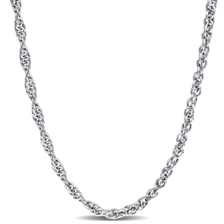 Shop Amour 3.7mm Singapore Necklace In Sterling Silver In White