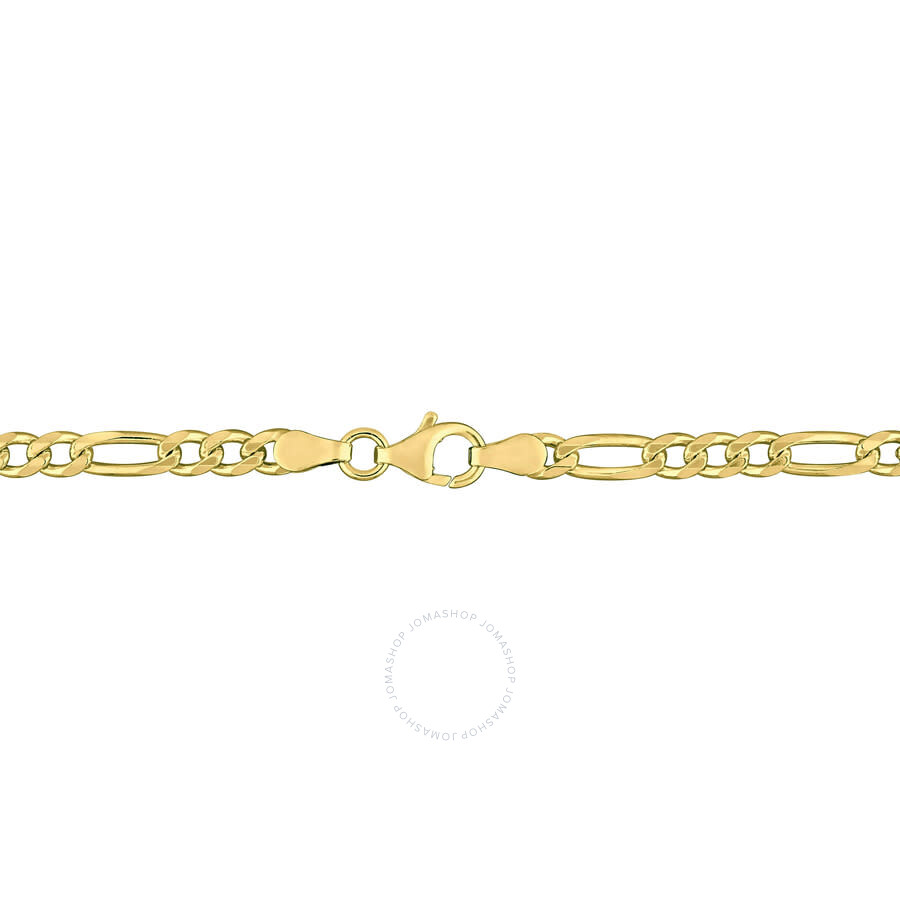 Amour 3.8mm Figaro Bracelet In Yellow Plated Sterling Silver 9 In Yellow