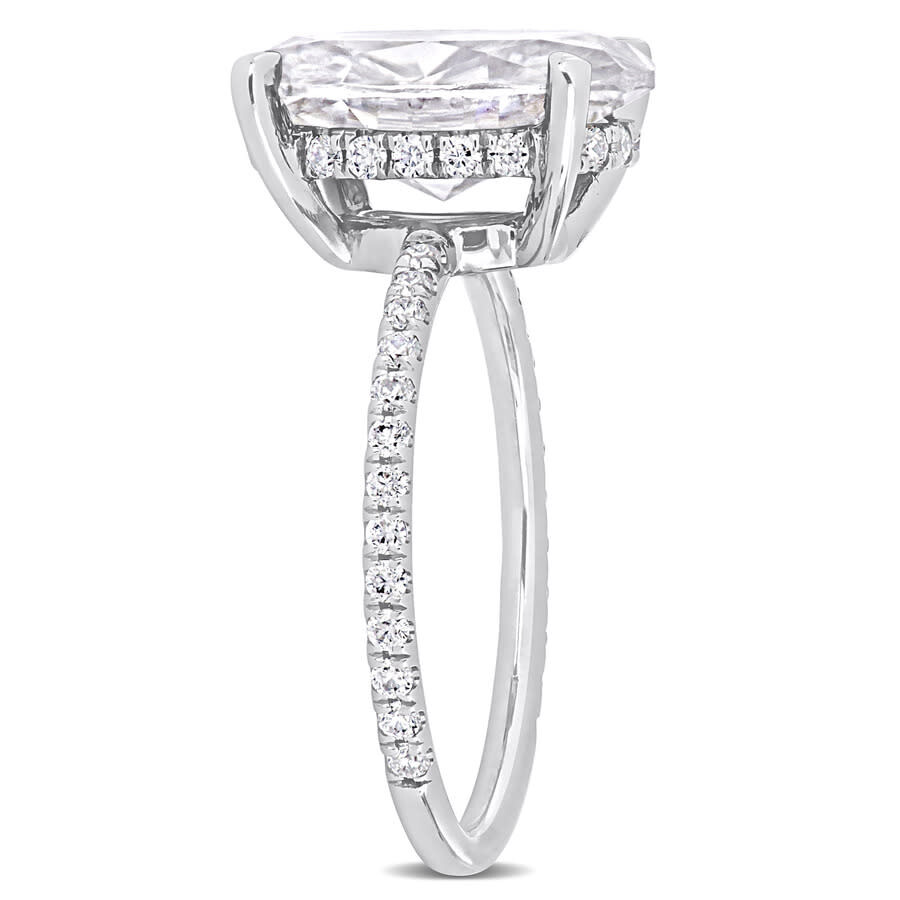 Amour 4 7/8 Ct Dew Oval Created Moissanite Engagement Ring In 10k White Gold In White
