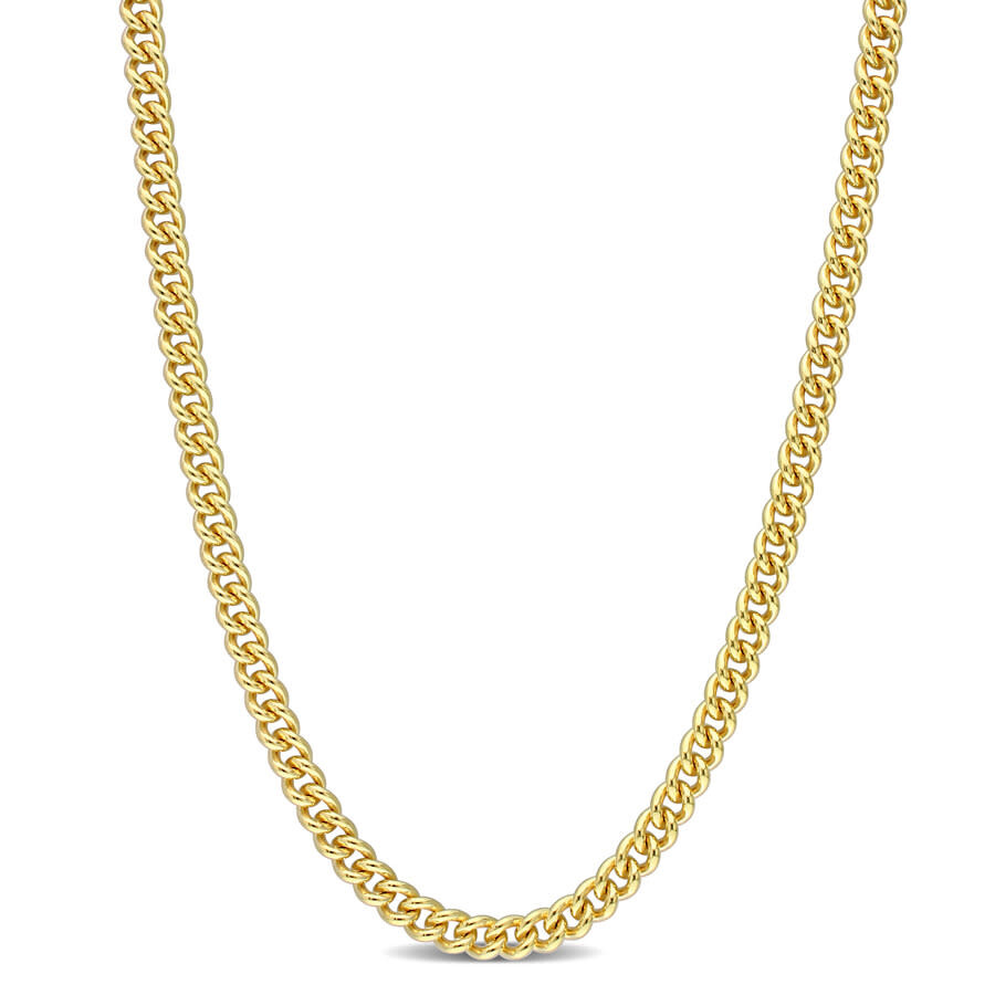 Shop Amour 4.4mm Curb Link Chain Necklace In Yellow Plated Sterling Silver