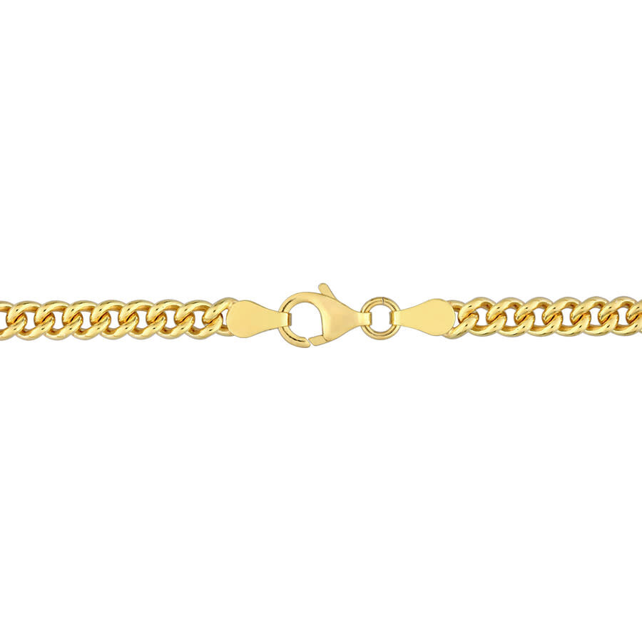 Shop Amour 4.4mm Curb Link Chain Necklace In Yellow Plated Sterling Silver