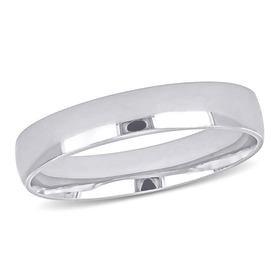 Amour 4mm Finish Wedding Band In 14k White Gold In White