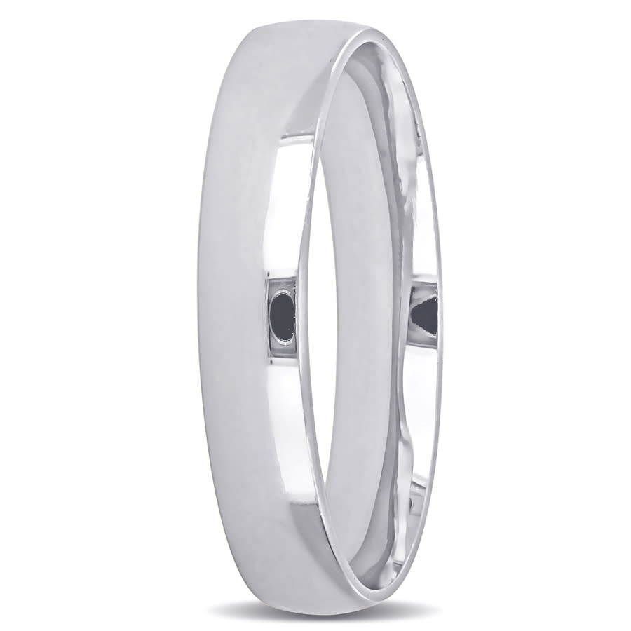 Amour 4mm Finish Wedding Band In 14k White Gold In White