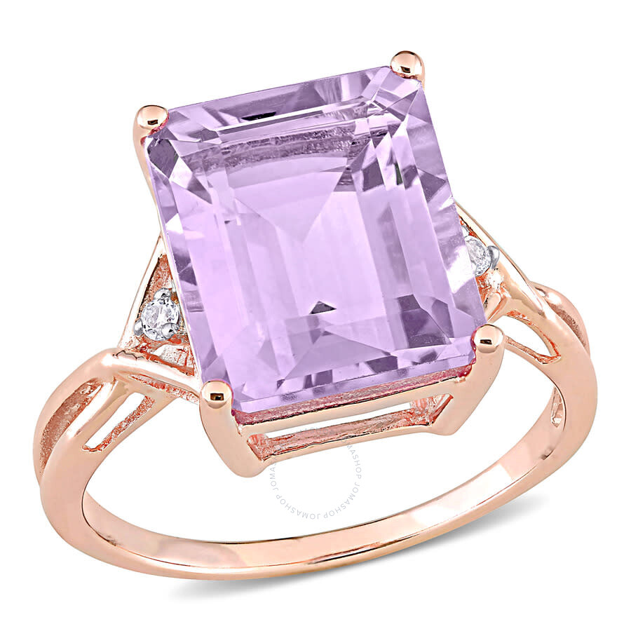 Amour 5 7/8 Ct Tgw Rose De France And White Topaz Cocktail Ring In Rose Plated Sterling Silver In Pink