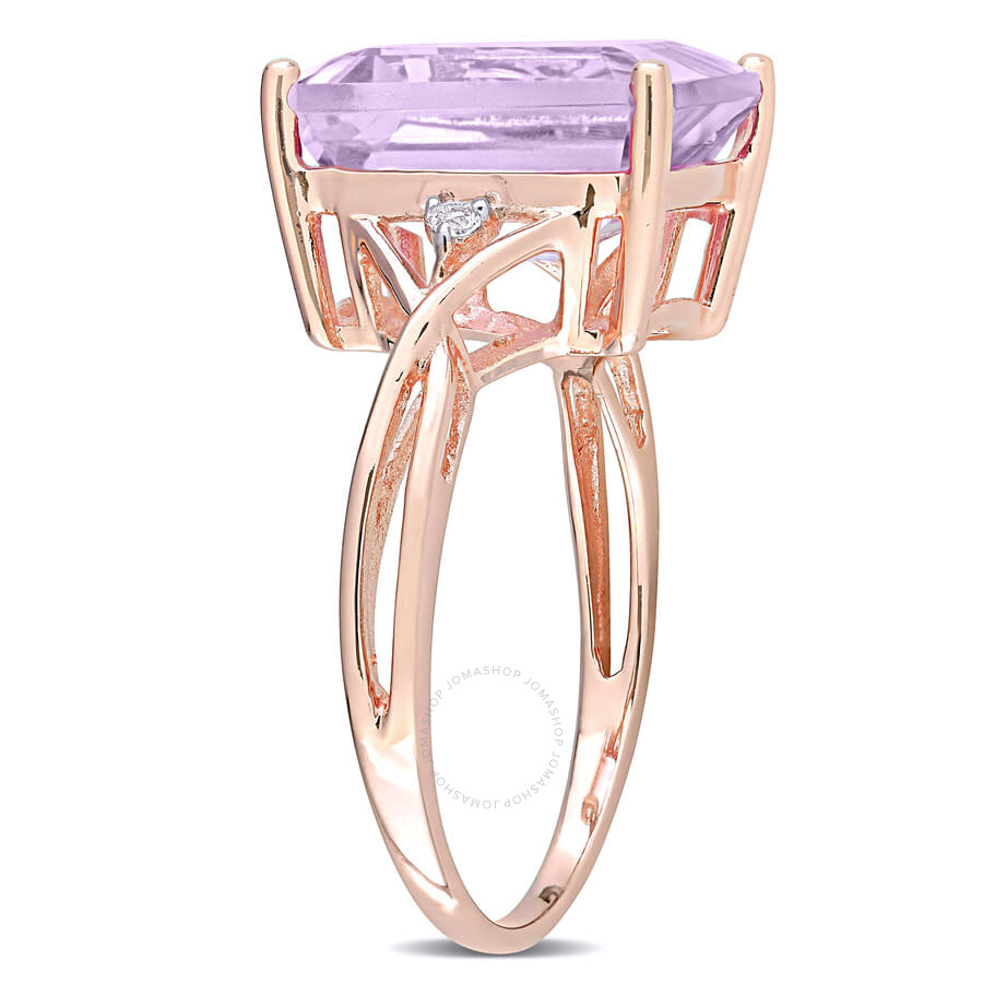 Amour 5 7/8 Ct Tgw Rose De France And White Topaz Cocktail Ring In Rose Plated Sterling Silver In Pink