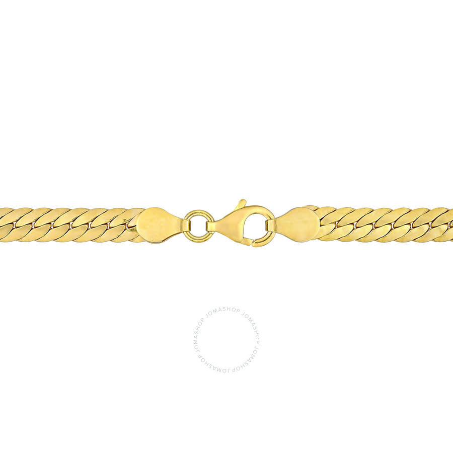 Shop Amour Herringbone Chain Necklace In Yellow Plated Sterling Silver