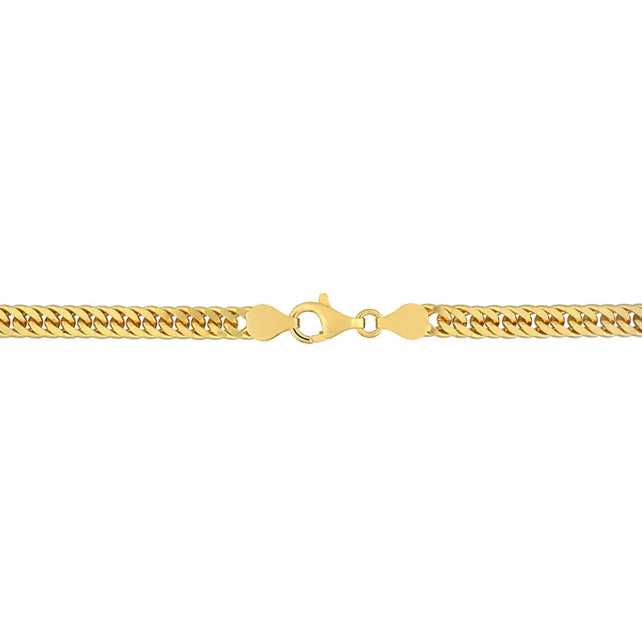 Shop Amour 5.5mm Double Curb Link Chain Necklace In Yellow Plated Sterling Silver