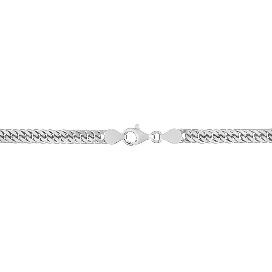 Amour 5.5mm Double Curb Link Chain Bracelet In Sterling Silver In White