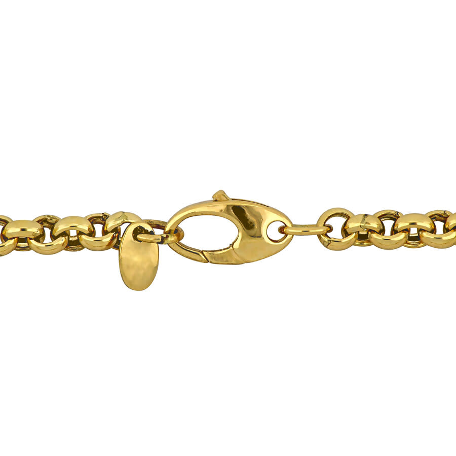 Amour 5/8 Ct Tgw Cubic Zircona Rectangular Rolo Link Necklace In 14k Yellow Gold - 18 In In Yellow