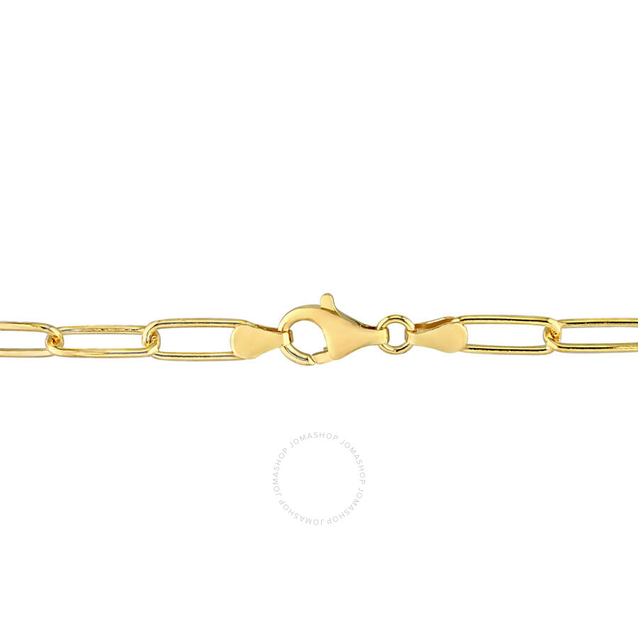 Amour 5mm Paperclip Chain Bracelet In Yellow Plated Sterling Silver In Yellow