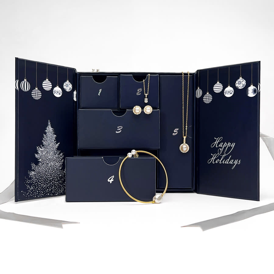 Amour 5-piece Assorted Freshwater Pearl & Cubic Zirconia Jewelry Gift Set Goldtone Earrings In Gold