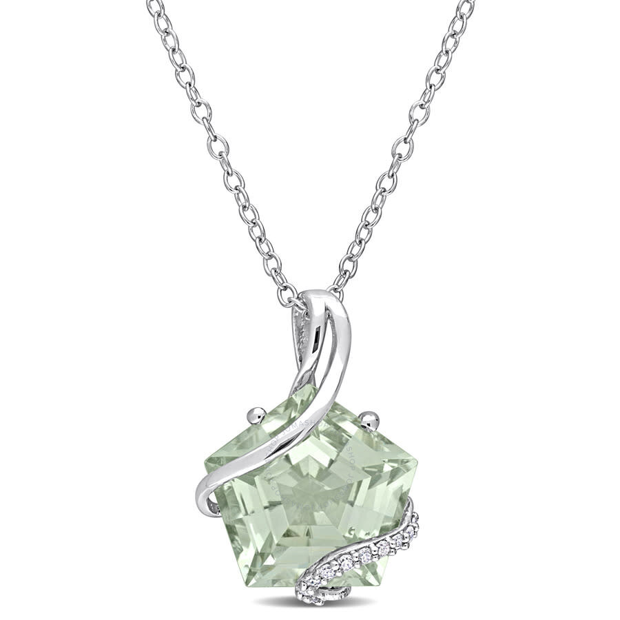 Amour 6 1/2 CT TGW Green Quartz and Diamond Accent Swirl