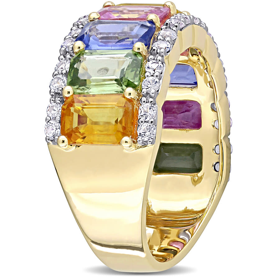 Amour 6 4/5 Ct Tgw Multi-color Sapphire Eternity Ring In 14k Yellow Gold In Yellow