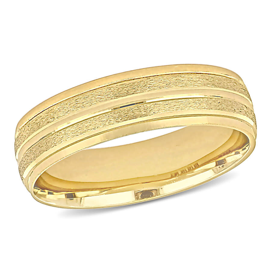 Shop Amour 6mm Double Row Textured Wedding Band In 14k Yellow Gold