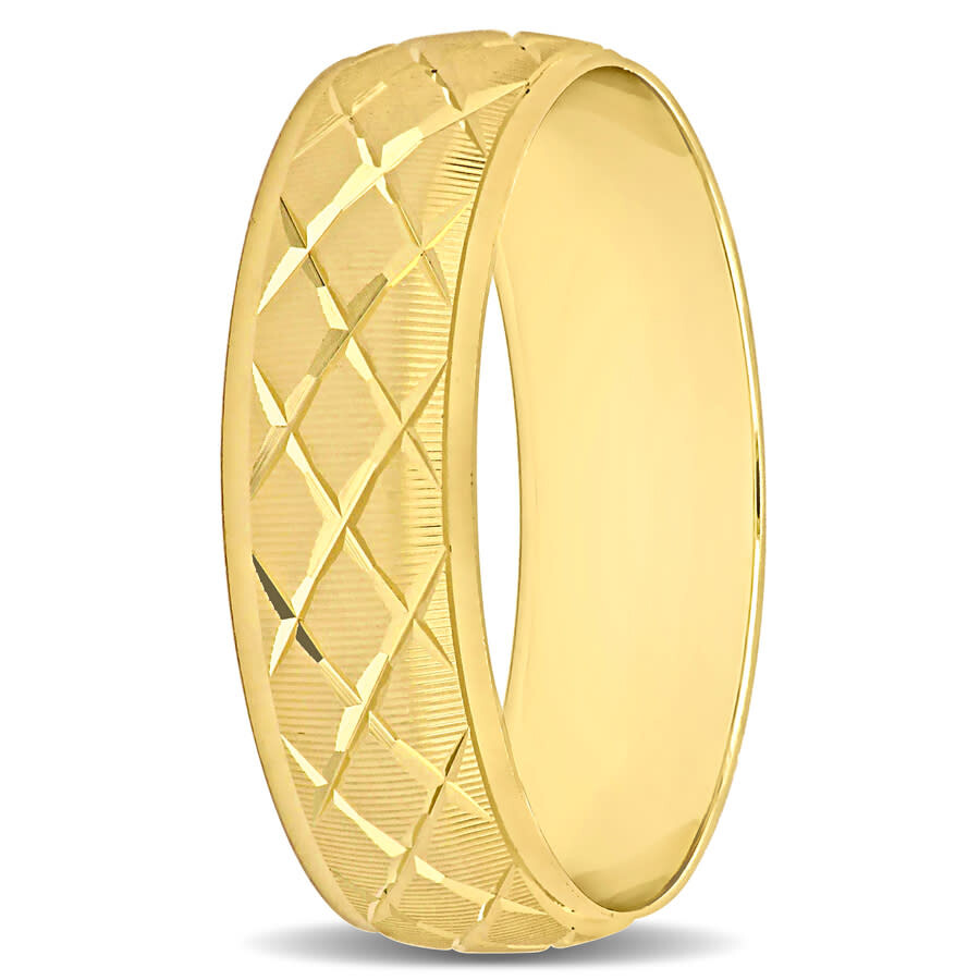 Amour 6mm Lattice Wedding Band In 14k Yellow Gold In Yellow